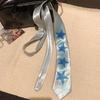 Star Gradient Neck Tie for Women Sweet Decorative Soft Neck Scarf Trendy Necktie for Theme Party Cosplay Accessories