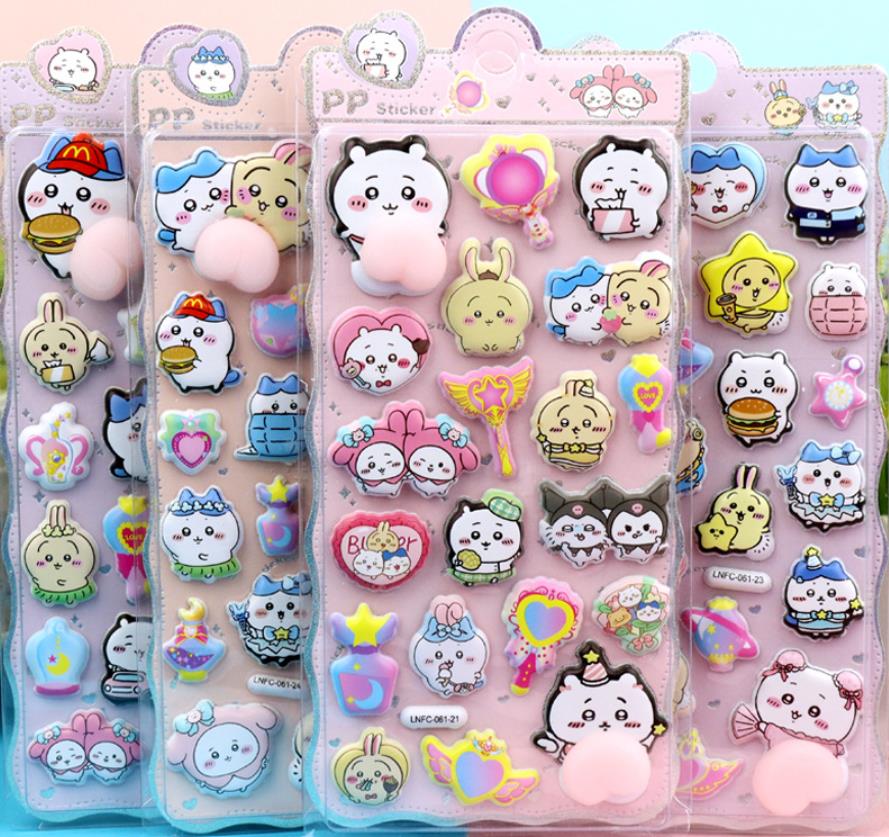

New Chiikawa soft and cute 3D pop-up bubble stickers thick and soft cute buttocks squeezable and stress-relieving stickers Perfect Gift W144203WW-