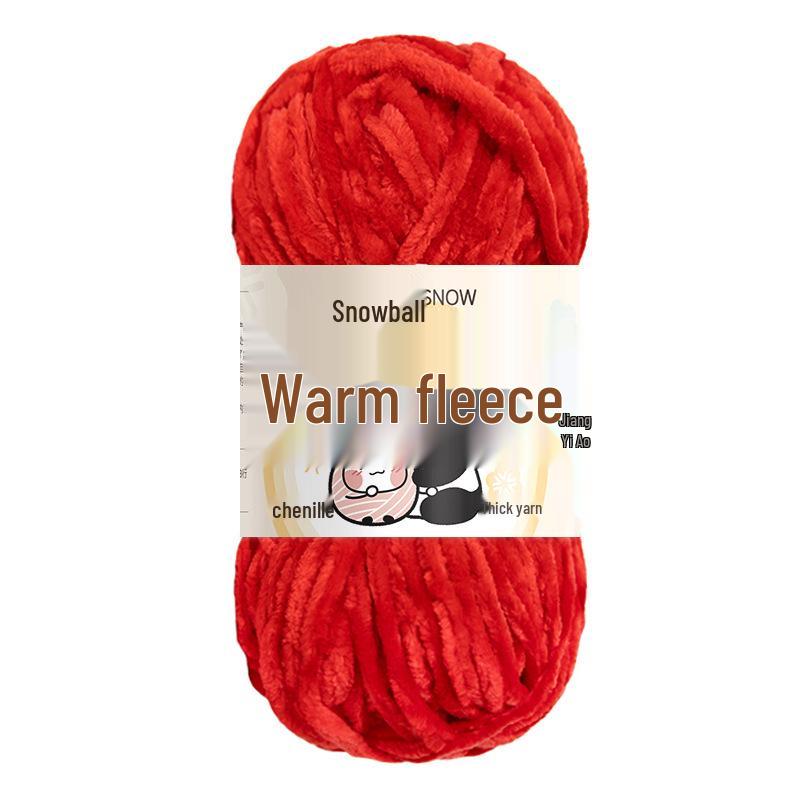 Jiate Snowball Chenille Yarn: Cozy, Thick, Fluffy Yarn for DIY Crochet, Gold Velvet Knit, Shoes, and Scarf Projects.
