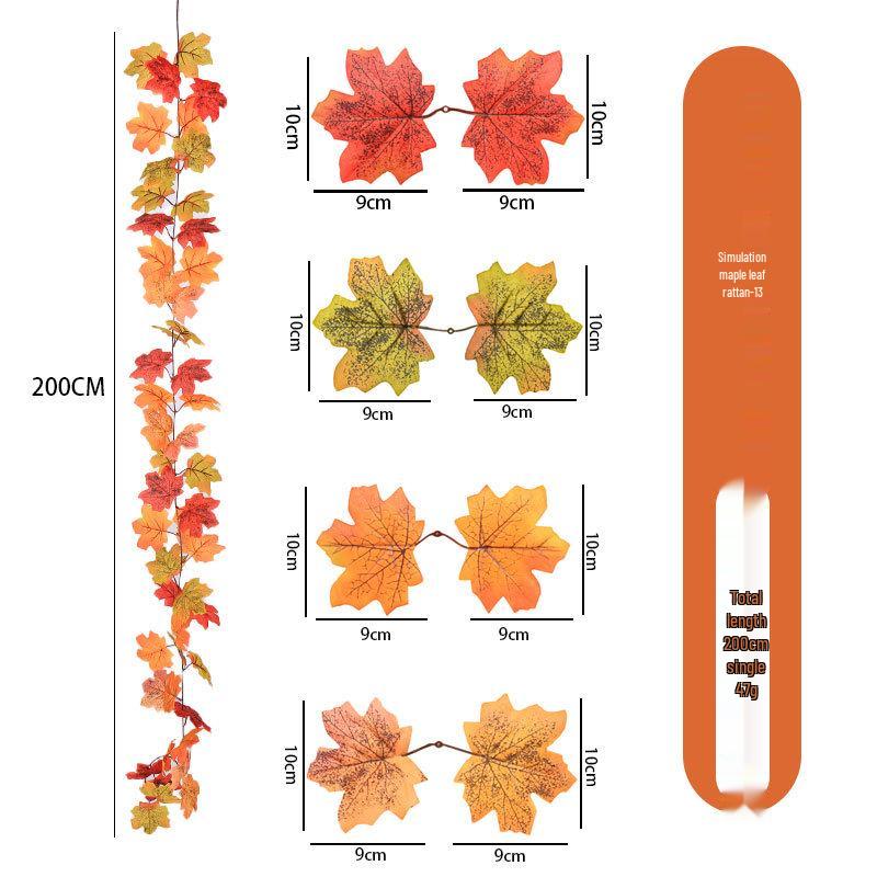 Artificial Maple Leaf Rattan Home Decor: Scenic Atmosphere Arrangement