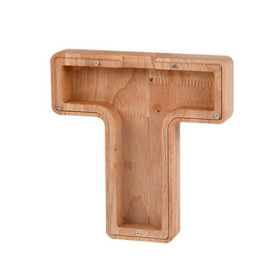 Sparbox aus Holz mit Alphabet für Kinder – Transparente Spardose Geschenk