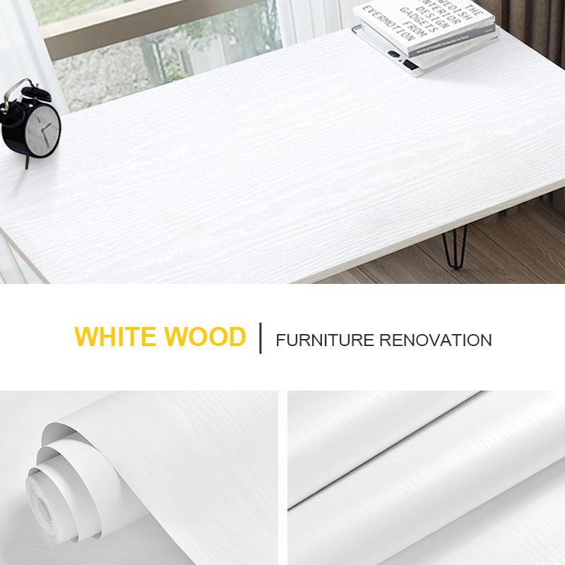 0.4x2M Black Furniture Sticker Wood Grain Self-Adhesive Wall Paper Cabinets Wardrobe Desk Waterproof Wooden Door Renovation Film