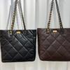 2023 Nová 22B Černozlatá Tote Bag Velká Kapacita Ovčí Kůže Kosočtvercový Řetízek Jednoramenná Podpažní Kožená Dámská Taška