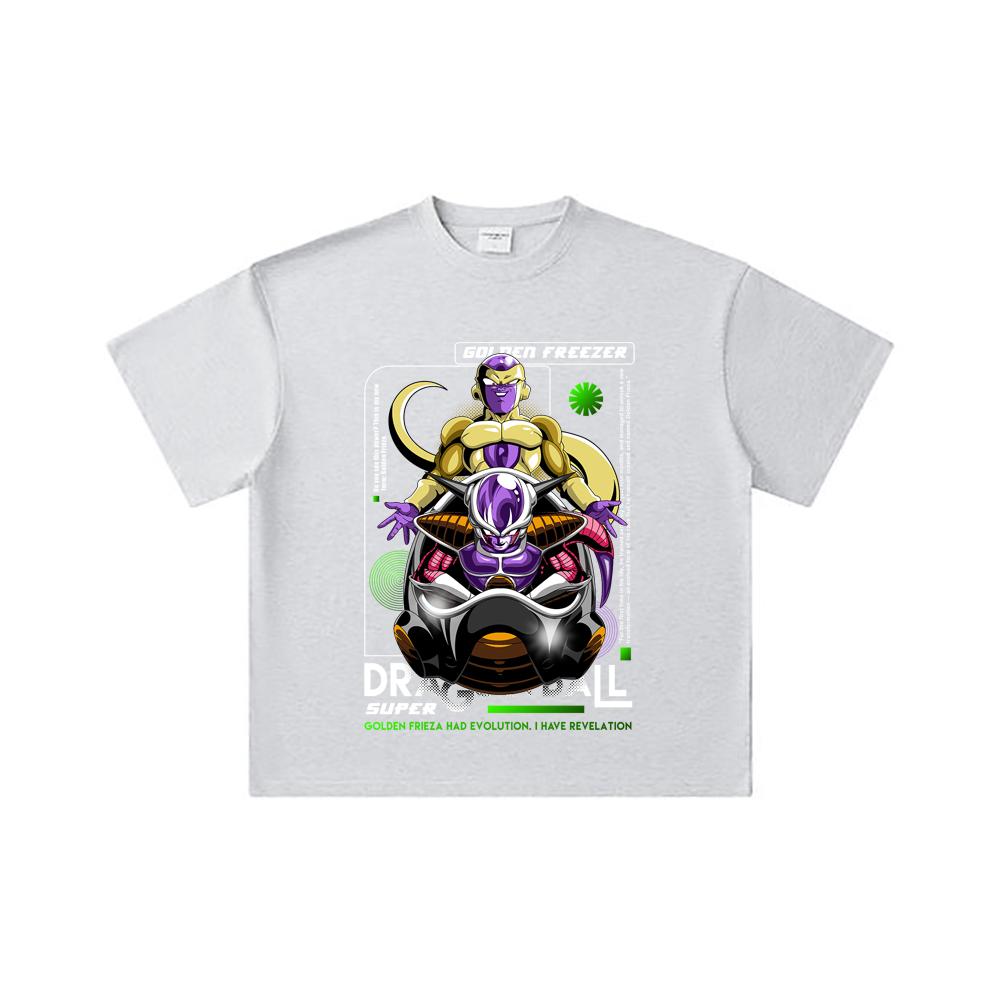 260 GSM Double Yarn 32 Count 100% Cotton Dragon Ball V22 Golden Freeza Print Unisex Heavy Cotton T Shirt