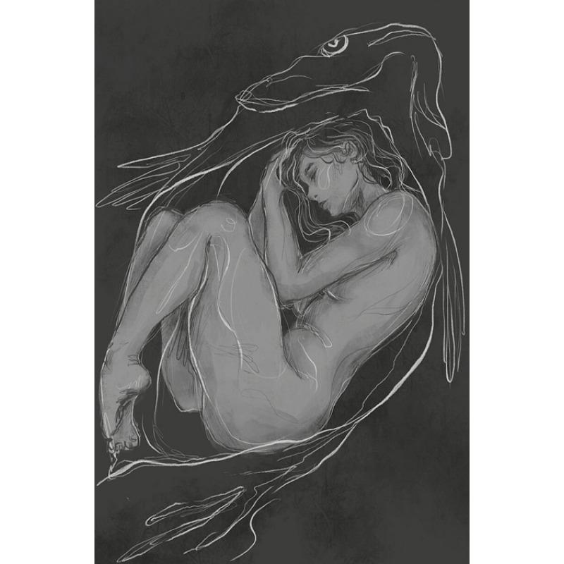 Dark Academia Art Sex Women Skull Poster Prints Canvas Painting Living Room Home Decor Sketch Line Art Black and White Wall Art