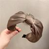Exquisite Women Headpiece Knotted Satin Cloth Hairband for Adult Shopping Party Headdress Wide Female Hair Hoop Accessories
