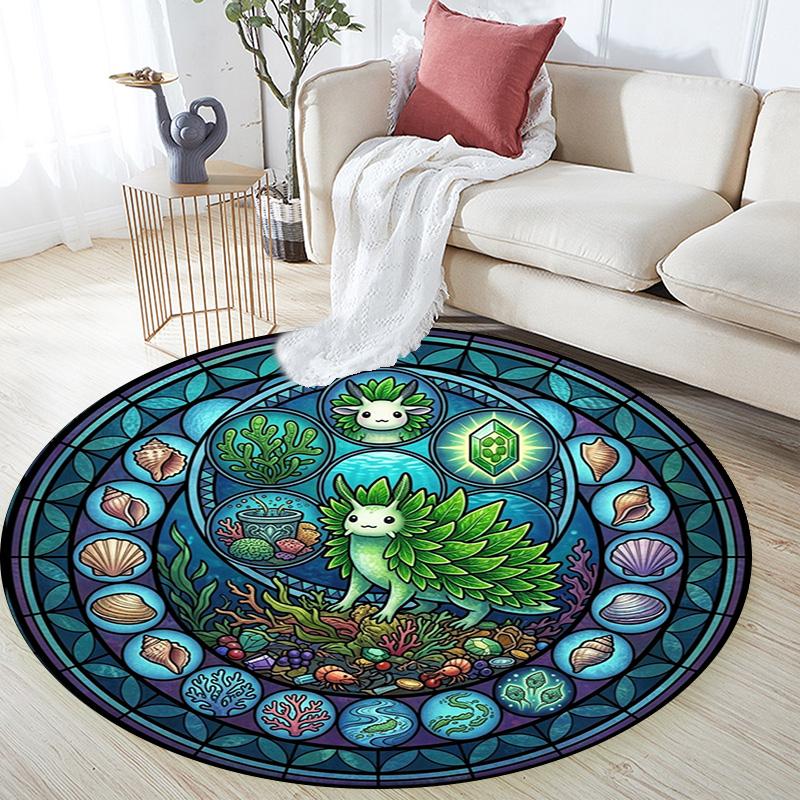 Oceanic Glass Round Area Rug Under Office Chairs Bedroom Living Room Home Decor