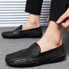 Fashion Summer Luxury Brand Men Casual Shoes Soft Genuine Leather Mens Loafers Moccasins Italian Designer Breathable Slip On Boat Shoes