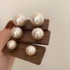 French Retro Cotton Pearl Stud Earrings: Versatile, Trendy, and Luxurious
