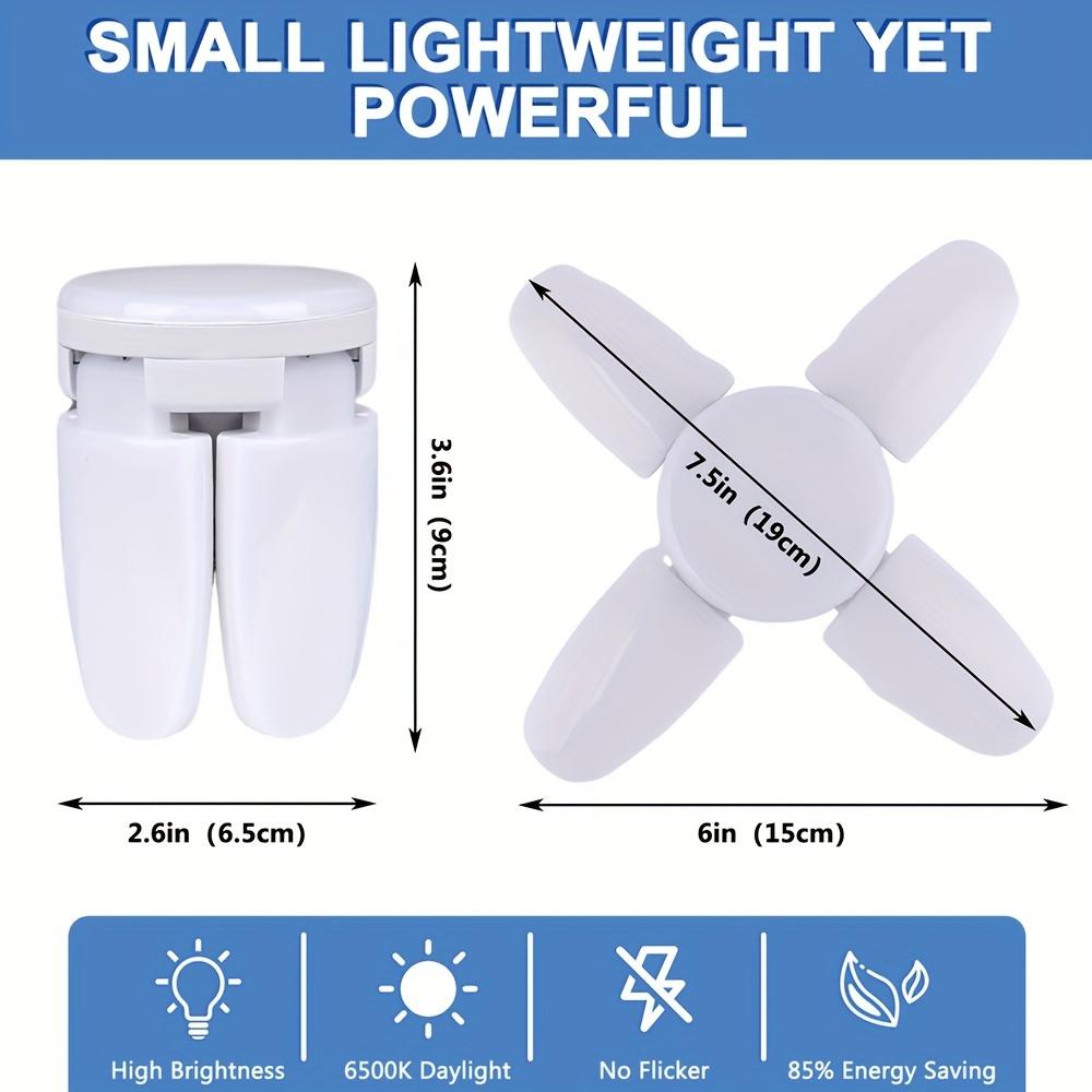 1/2 Stück Mini-Lüfterflügel-LED-Birnen, 38 W LED-Garagenlicht mit hoher Lumenzahl, LED-Deckenleuchten mit verstellbaren Paneelen, LED-Ladenleuchten, für Garage, Scheune