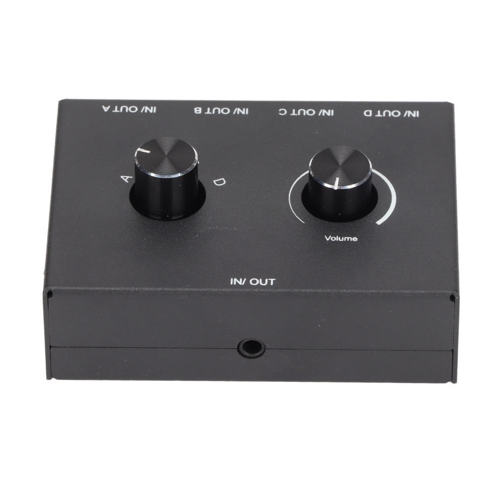 3.5mm Stereo Stereo Passive Switcher 1 In 4 Out 4 In 1 Out Manual Selector  For Speaker