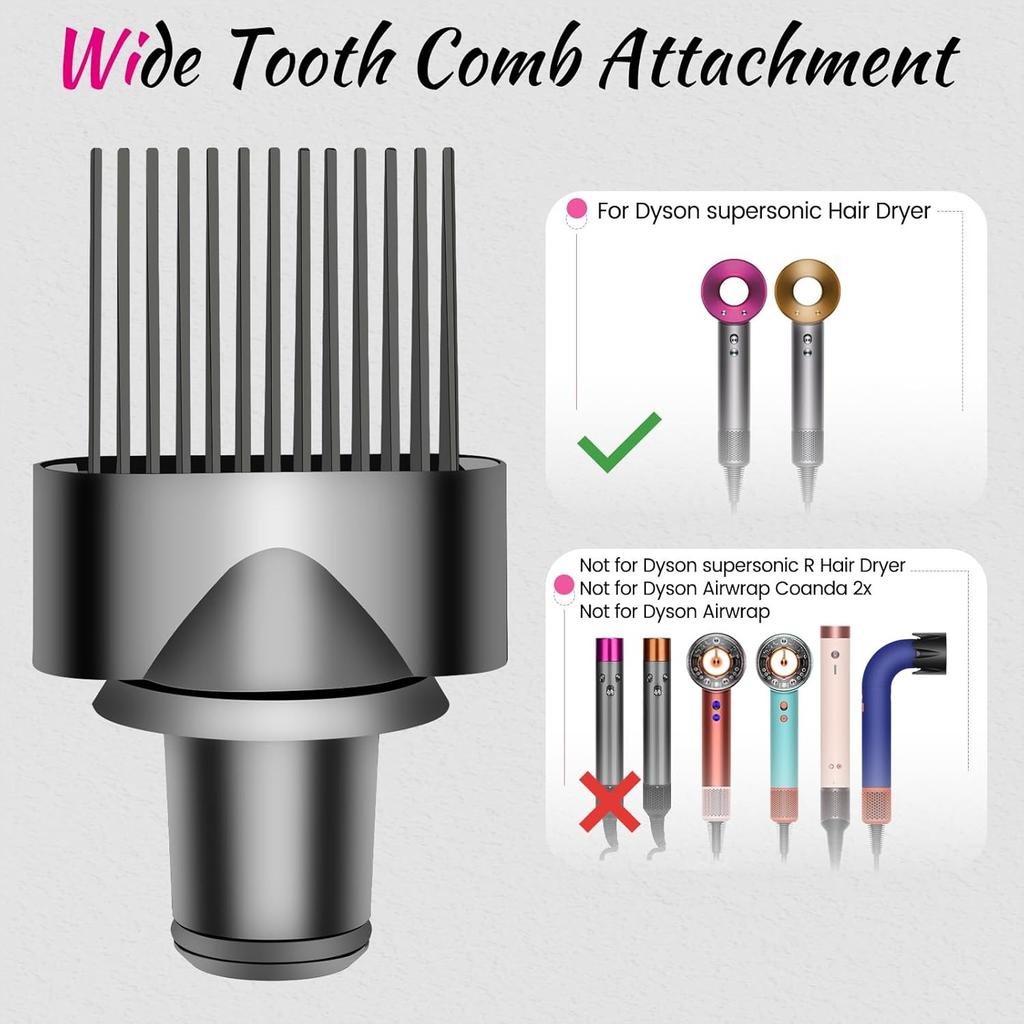 Wide Tooth Comb Attachment for Dyson Supersonic Hair Dryer HD01 HD02 HD03 HD04 HD08
