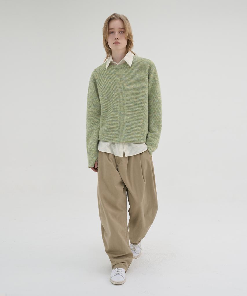 KNOUUN Hairy Melange Knit (Forest Green)