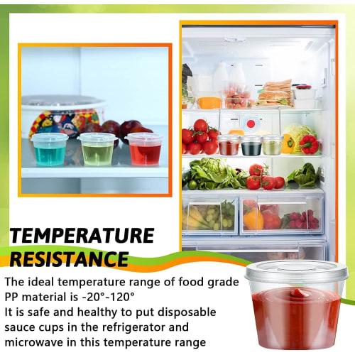 200-Piece PP Injection-Molded One-Piece Dressing Containers, Thickened, Leak-Resistant, Disposable, with Hinged Lids, Soy Sauce Dispensers, Mini Condi