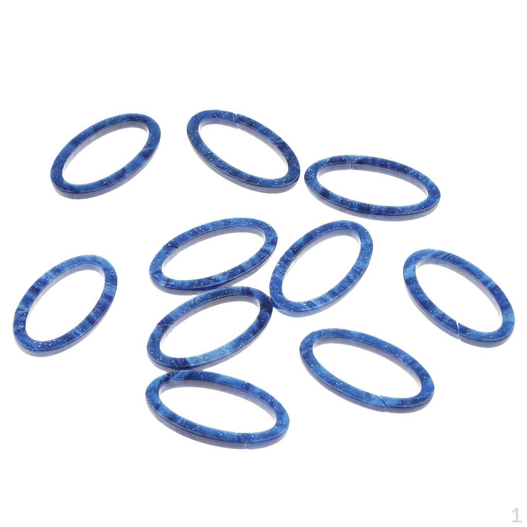 

10 Pcs Acrylic Hollow Oval Jewelry Charm Beads Charms Pendant For Hakskette Making синий