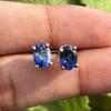 Blue Sapphire NATURAL 9 Ct Stud 925 Sterling Silver Earring CERTIFIED Gemstone