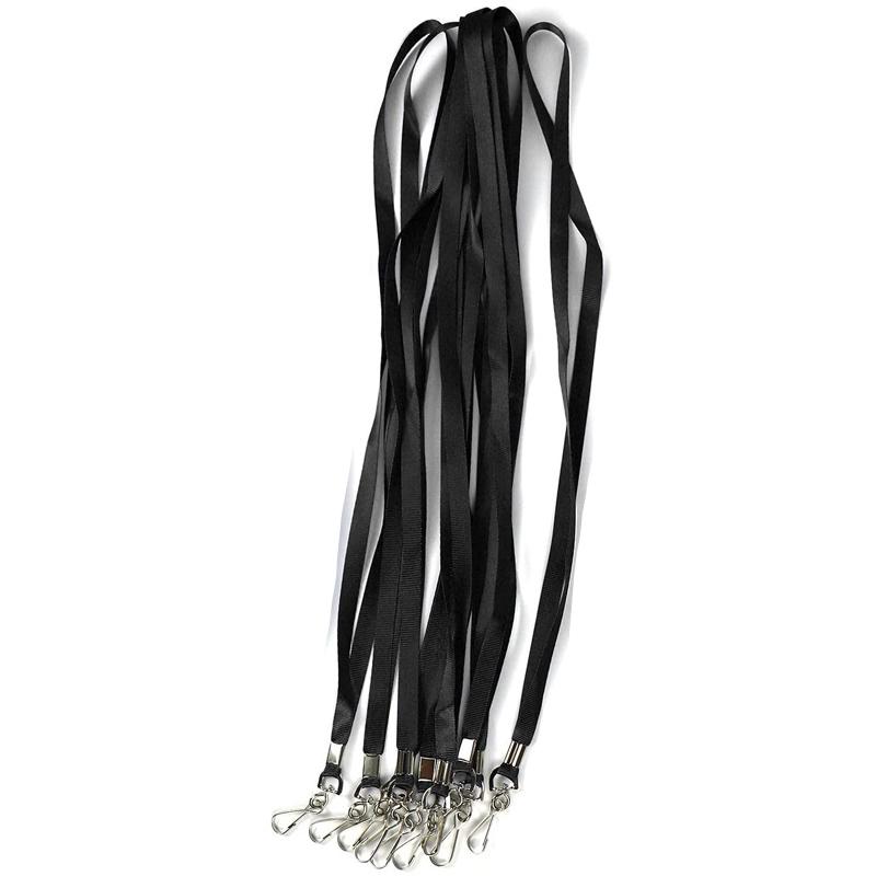 

50 Pcs/lot Black Blue Red lanyards Safety Neck Rope For Card Holder Badge Keychain ID Card of Office Supplies