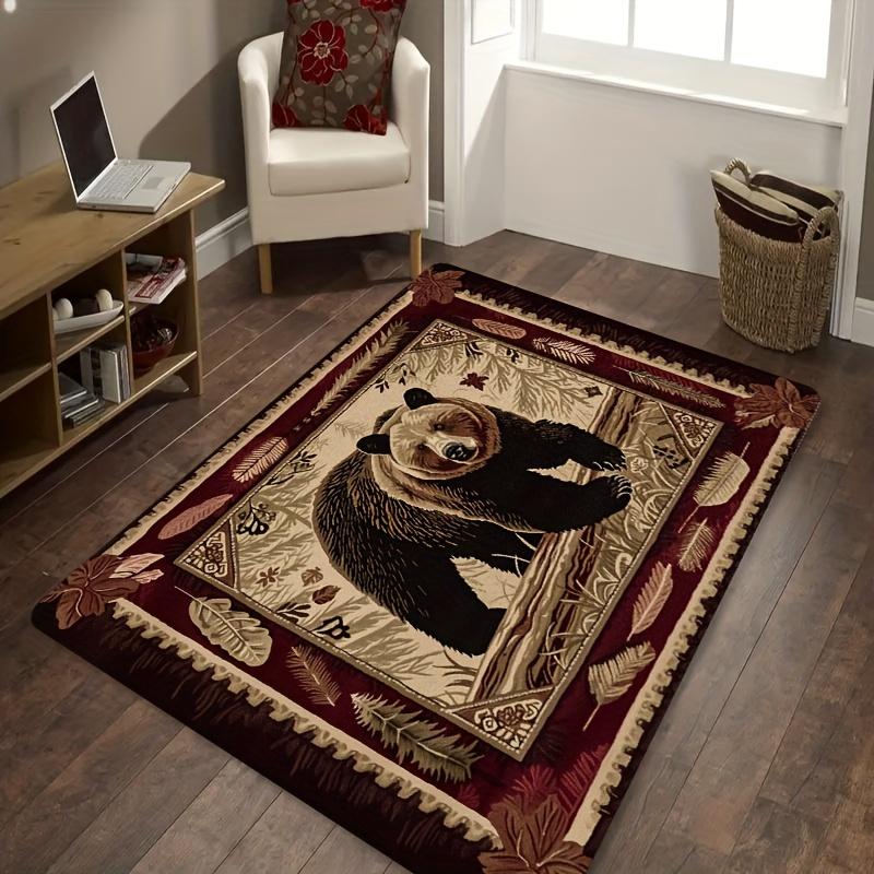 Vintage Brown Bear Area Rug - Ultra Soft Non-Slip Indoor/Outdoor Mat for Living Room & Bedroom Decor