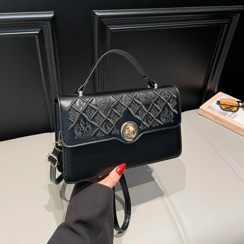 Lock Design Women's Bag New Printed Texture Women's Handbag Casual Foreign Style Shoulder Messenger Bag