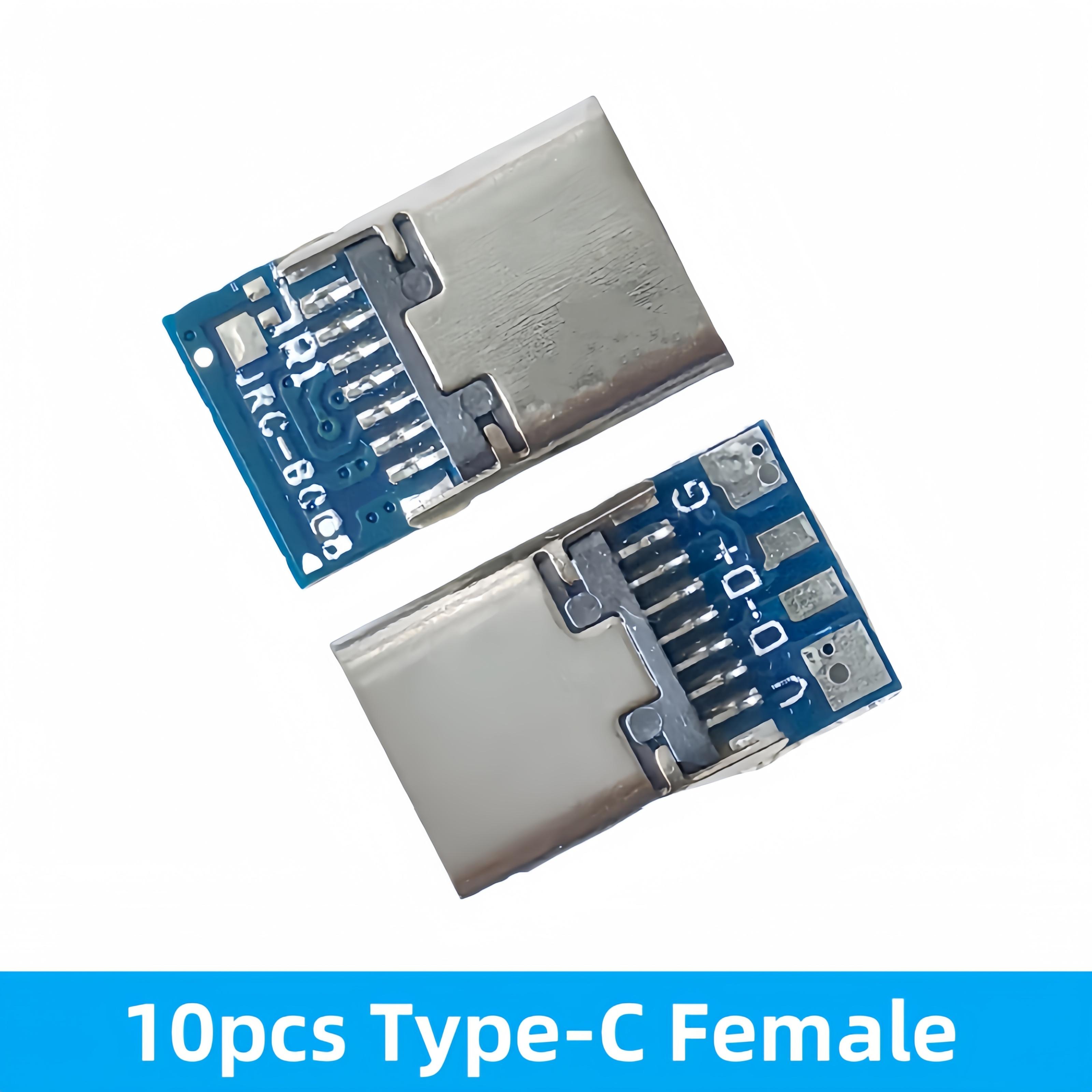 

10 шт. USB 3.1 Type-C Разъем 24 контакта Папа / Мама Розетка Адаптер для Припайки Провода и Кабеля 24 контакта Поддержка Печатной Платы