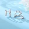Real 925 Sterling Silver Serpentine Double Loop Earrings Jewelry Hoop Earrings for Women Jewelry Fine Birthday Party Gifts
