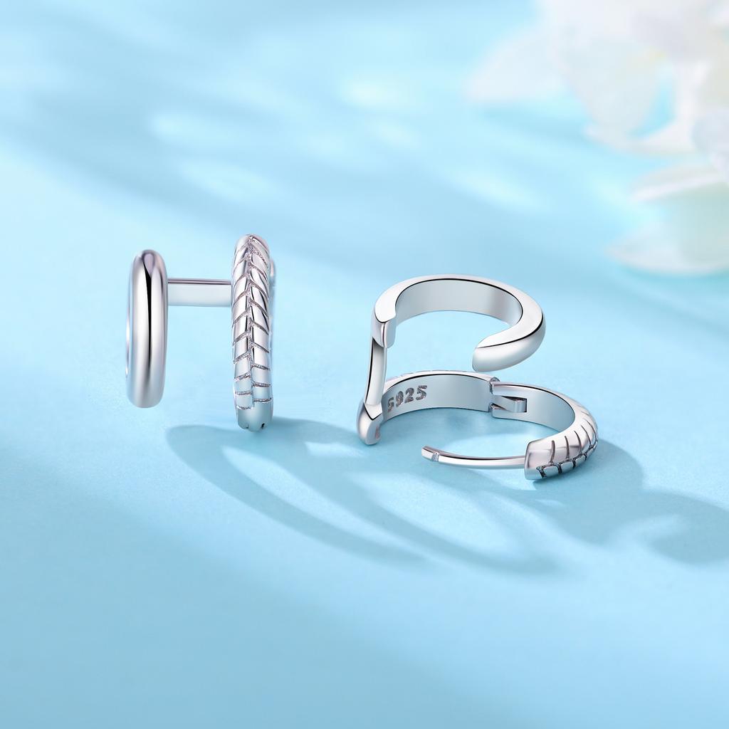 Real 925 Sterling Silver Serpentine Double Loop Earrings Jewelry Hoop Earrings for Women Jewelry Fine Birthday Party Gifts