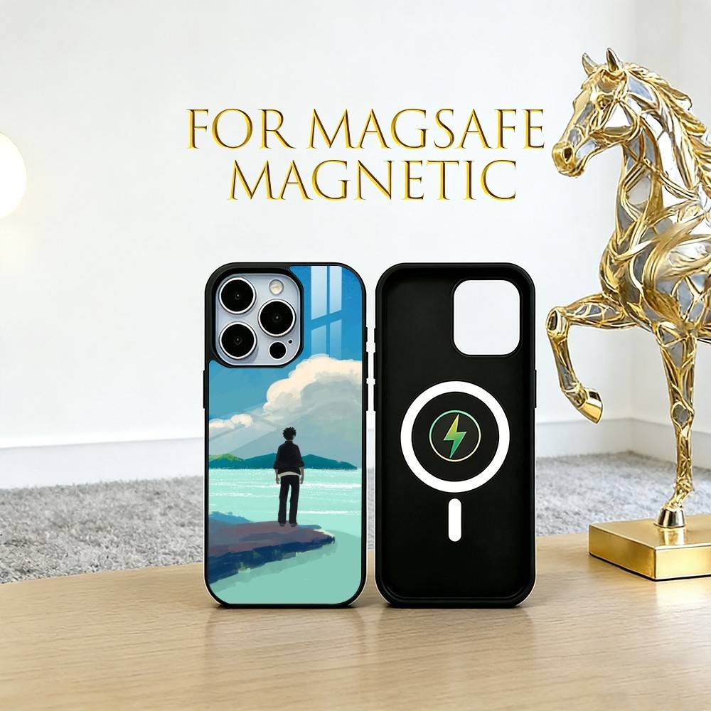 Alone by the Sea Phone Case For iPhone17,16,15,14,13,12,11 Plus,Pro Magnetic with Magsafe Wireless Charging