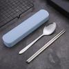 1Set Stainless Steel Chopsticks Spoon Fork Steak Knife with Storage Case Travel Camping Cutlery Set Portable Tableware