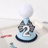 Race Car 2nd Birthday Crown for Boys - Fast Birthday Hat and Decoration, Blue Decor
