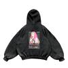 Heißer Anime Demon Slayer Kanroji Mitsuri Bedruckter Kapuzenpullover Herren Damen Vintage Hoodies Gewaschene Baumwolle Sweatshirt Harajuku Streetwear