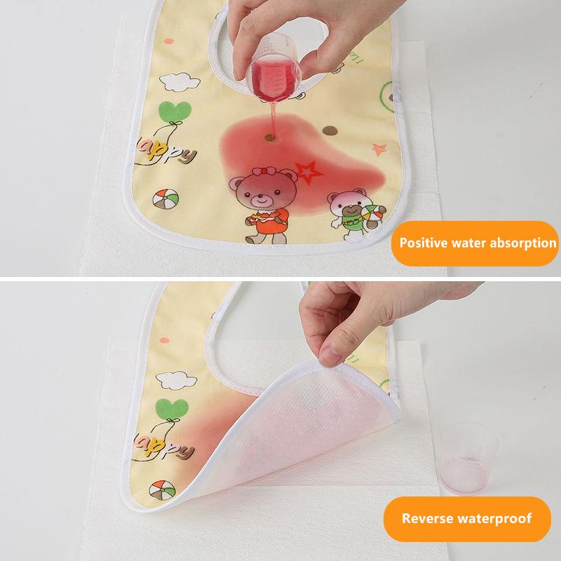 2/5Pcs Baby Cartoon Snap Waterproof Bib Super Soft Baby Bib Newborn Crystal Velvet Saliva Towel