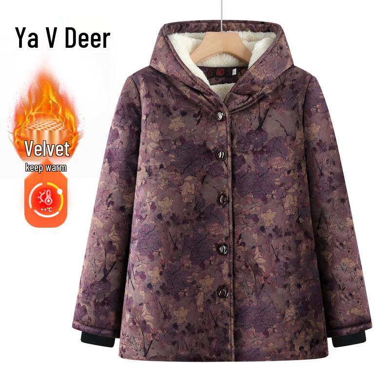 

Yalu Women s Floral Hooded Winter Padded Jacket 3XL