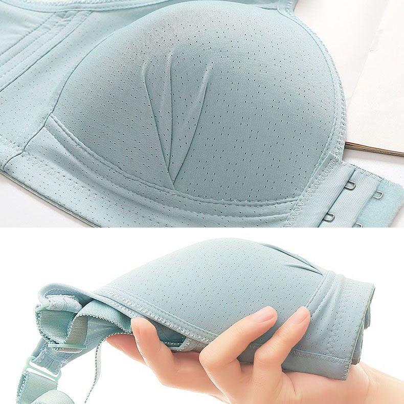 Front Closure Bra Women Gather Plus Size Thin Underwear Without Steel Ring Push Up Bralette Sexy Invisible Sensual Lingerie