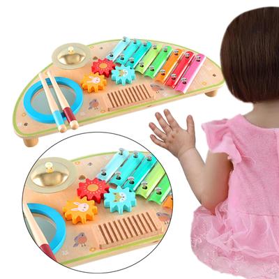 Xylophone en bois Set de batterie pour tout-petits, Jouet Montessori, Motricité fine Cadeaux de fête Instruments de musique pour enfants