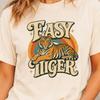 Easy Tiger Shirt, Vintage Tiger Grafik T-Shirt, Retro Boho Westliches T-Shirt, Unisex Tiger Tee