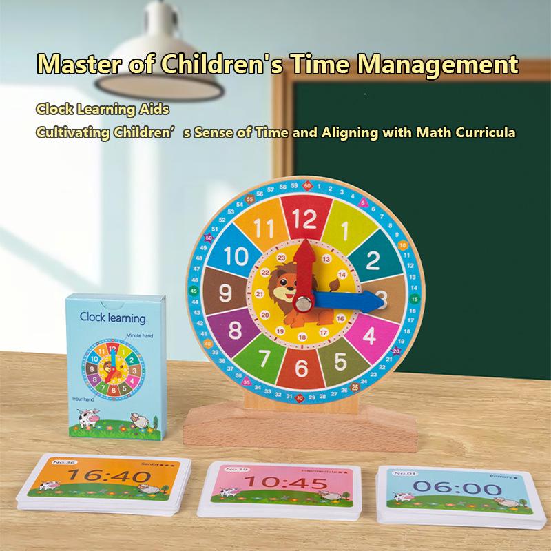 Montessori Clock Teaching Aid: Children's Educational Toy for Early Learning and Time Recognition