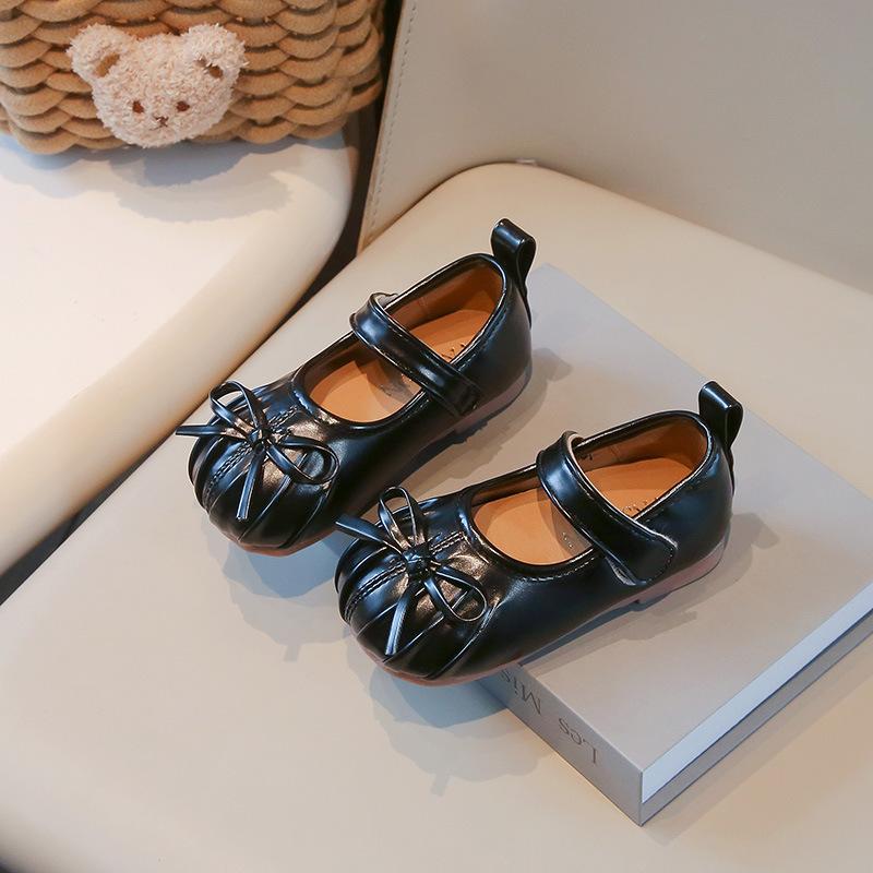 Fashion Girls' Flat Shoes 2025 Spring New Kids Leather Shoe Simple Anti Slip Girls Casual Shoes Versatile Child Performance Shoe