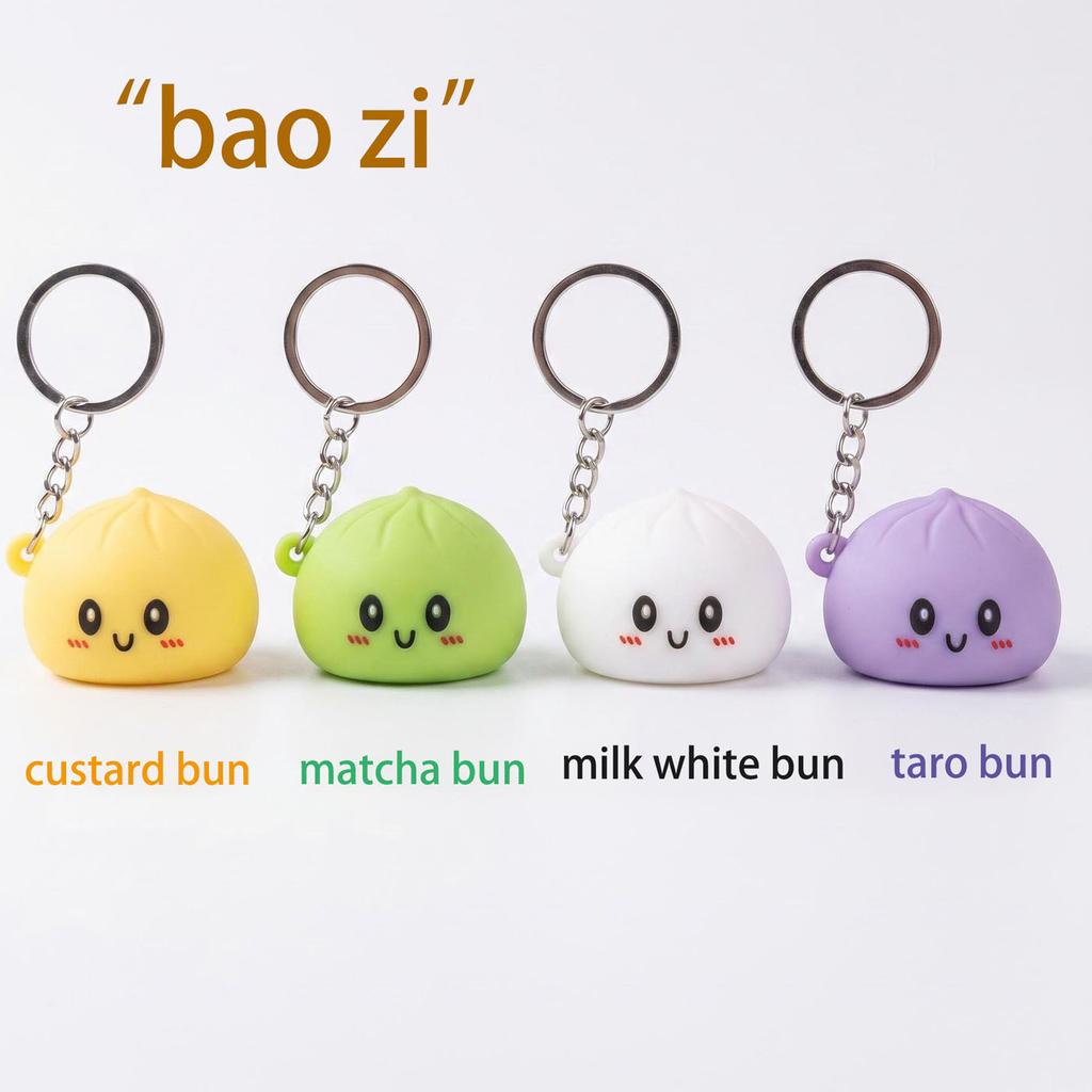 New Pinch Dumpling Squishy Toy, Silicone Lights Up Buns, Glowing Baozi Keychains, Emotion Fidgets Toy Creative Christmas Gift