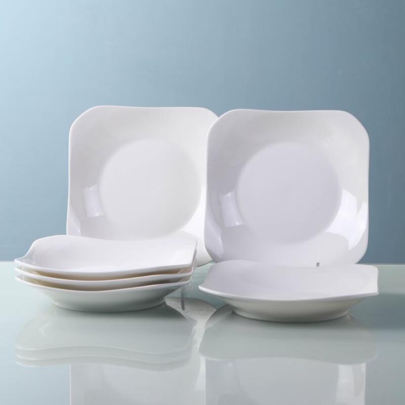 Jingdezhen Pure White Underglaze Ceramic Dinner Plate Set