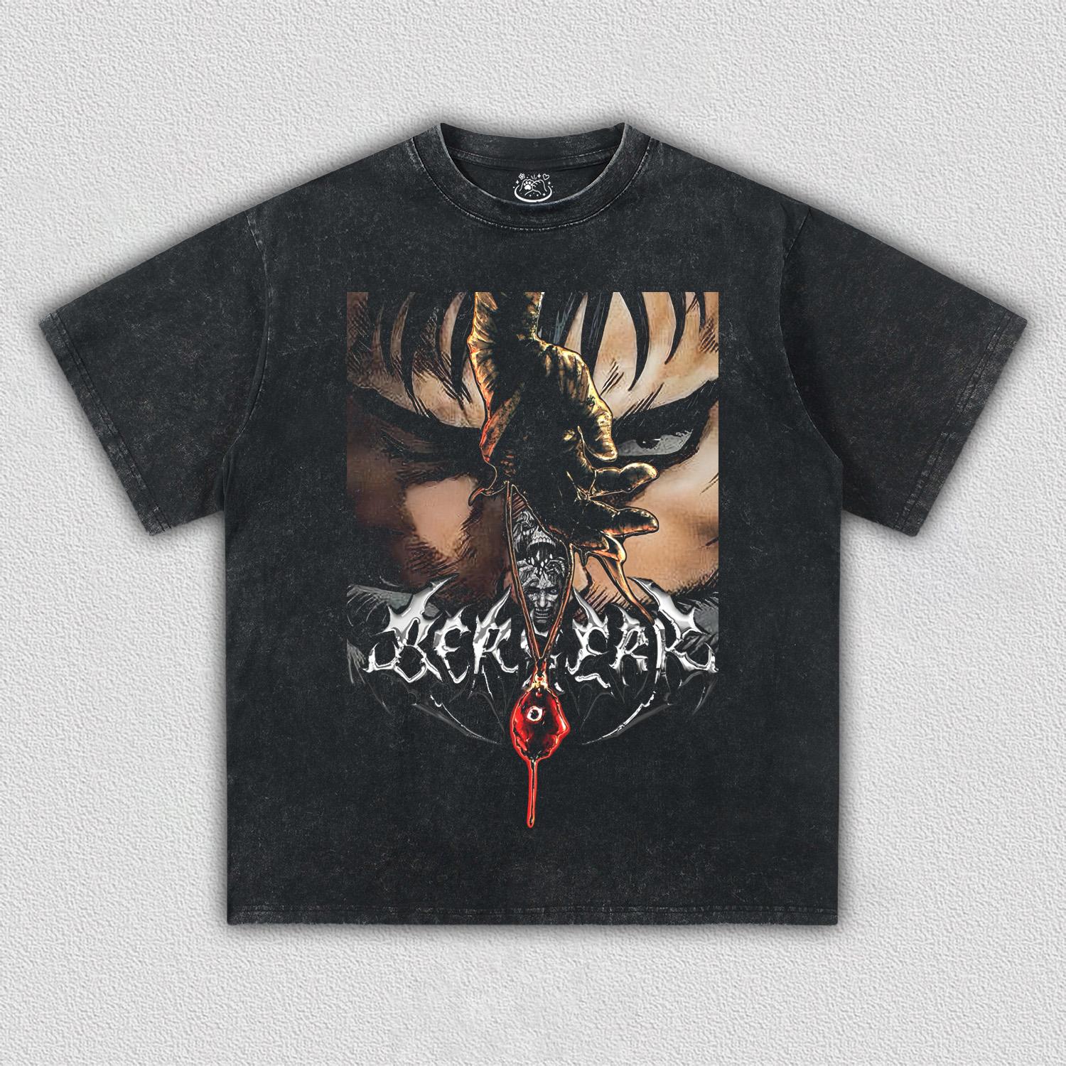

Berserk Griffith Print T-shirt Men Women Washed Oversized Y2k Streetwear Harajuku Summer Short Sleeve Cotton Female Male Clothing L