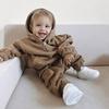 2026 Autumn/Winter European & American Boys' Solid Color Jacket Plus Velvet Hoodie & Long Pants Set (Middle & Big Kids)