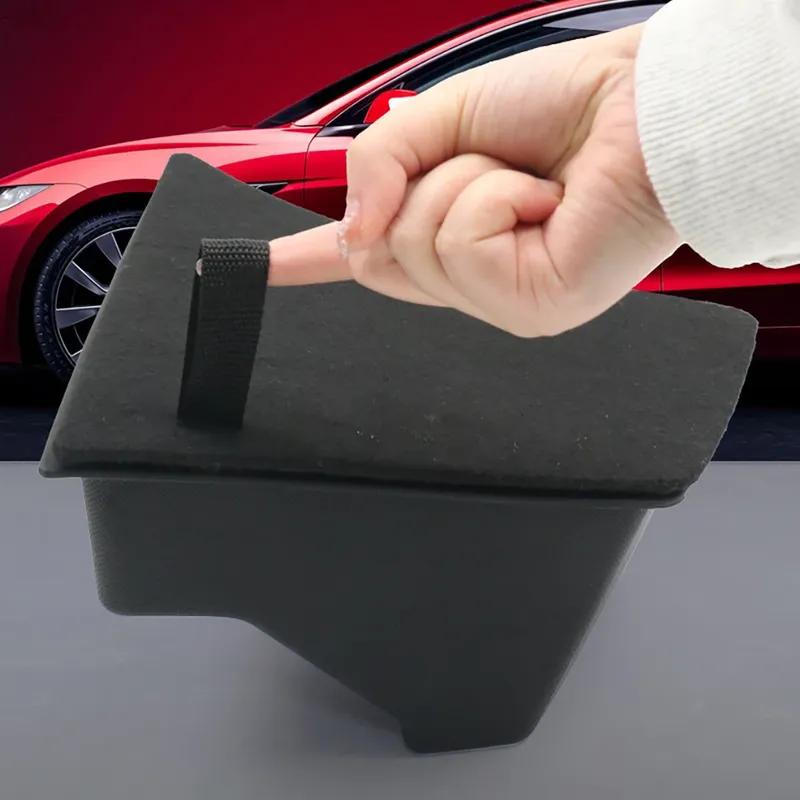 For 2025 2026 Tesla Model 3 Trunk Storage Bins Rear Trunk Organizer Waterproof Trunk Side Box with Carpeted TPE Lids Accessories