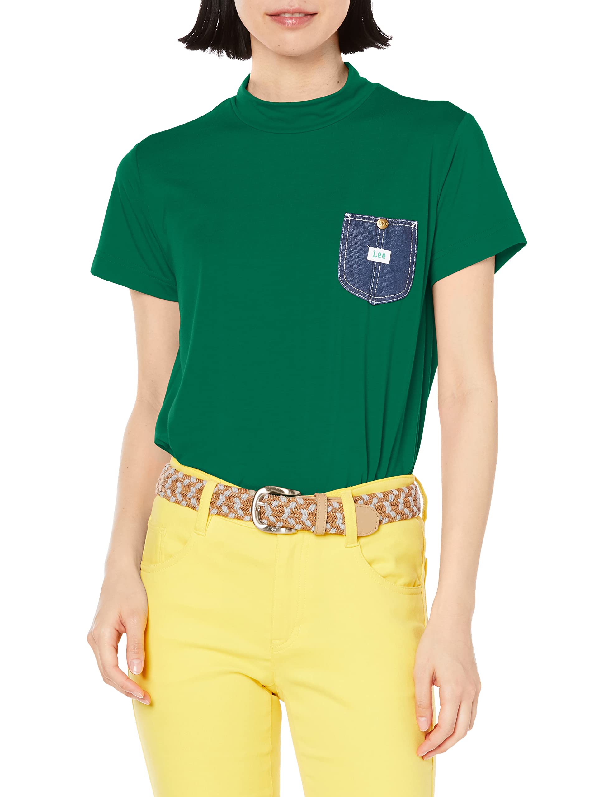 

Lee Mockneck Size S Women s Tee, Green,