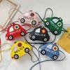 Cute PU Leather Children's Shoulder Bag 3D Splicing Crossbody Bag Cartoon Car Shape Handbag for