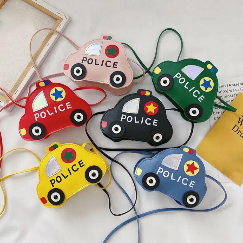 Cute PU Leather Children's Shoulder Bag 3D Splicing Crossbody Bag Cartoon Car Shape Handbag for