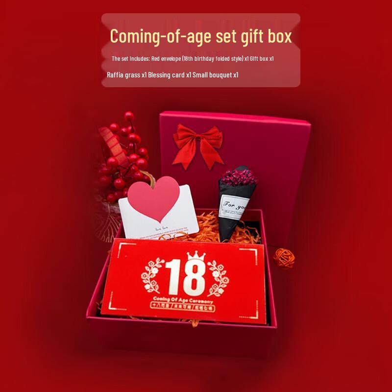 Jun Shi 18th Birthday Folding Red Packet Gift Set