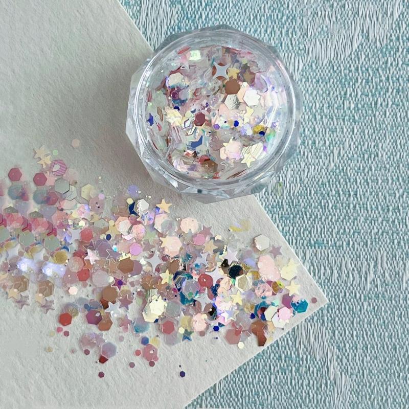 Séquins Colorés pour Ongles Multi-styles Fragments Super Scintillants Poudre pour Ongles Décorations pour la Création d'Ornements de Manucure DIY