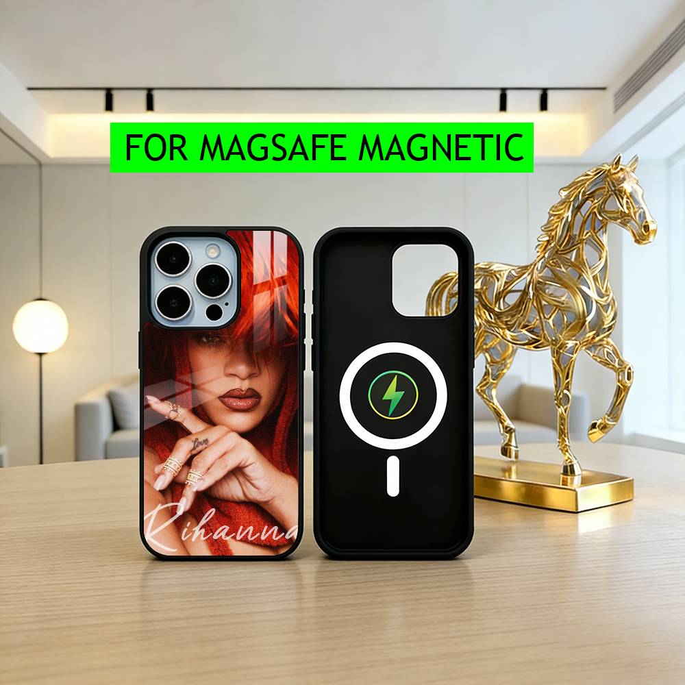 

Hot singer R-Rihannas beauty Phone Case For iPhone17,16,15,14,13,12,11 Plus,Pro Magnetic For Magsafe Wireless Charging iPhone17Promax