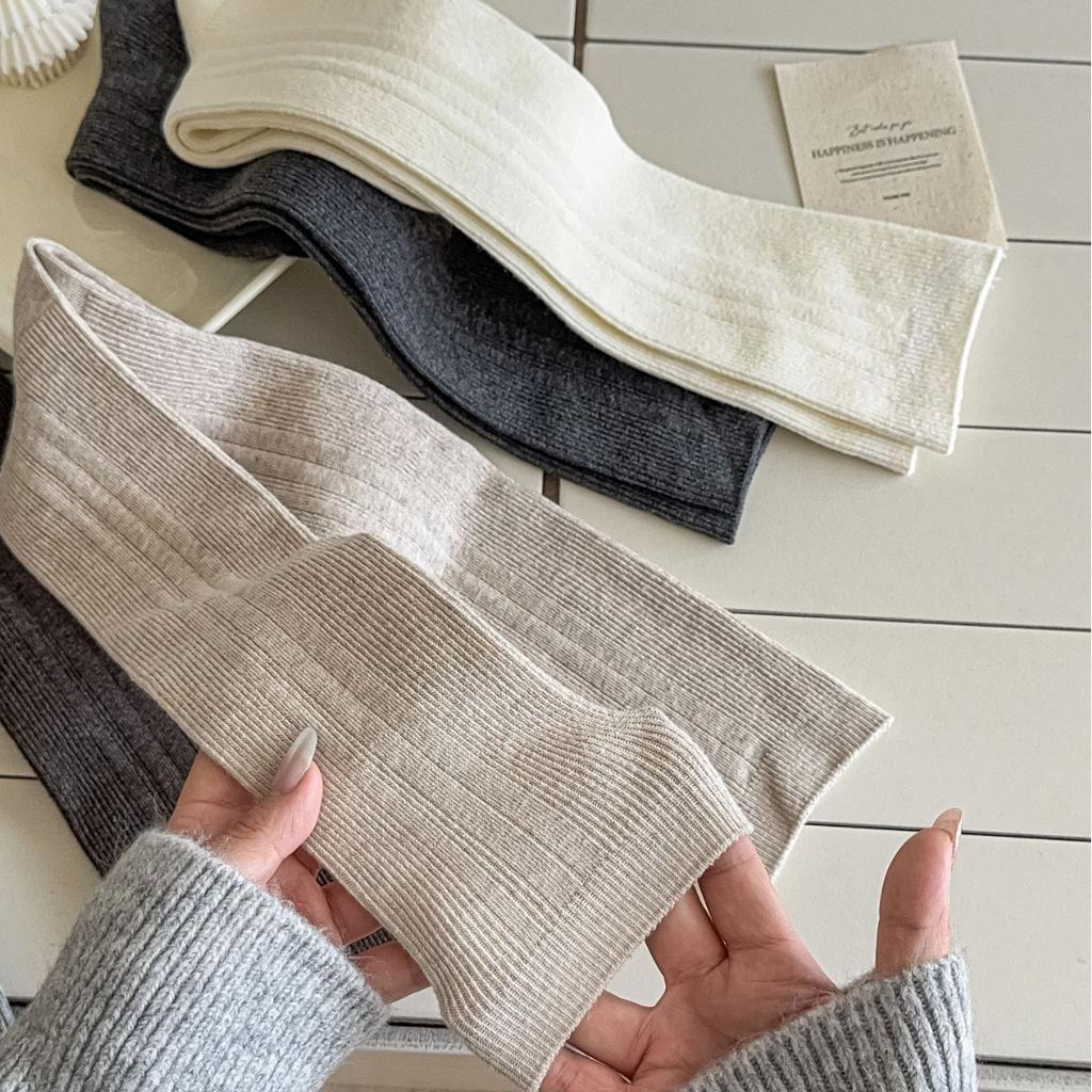 Double-needle Vertical Calf Socks for Girls, Pile Socks for Schoolgirl Style