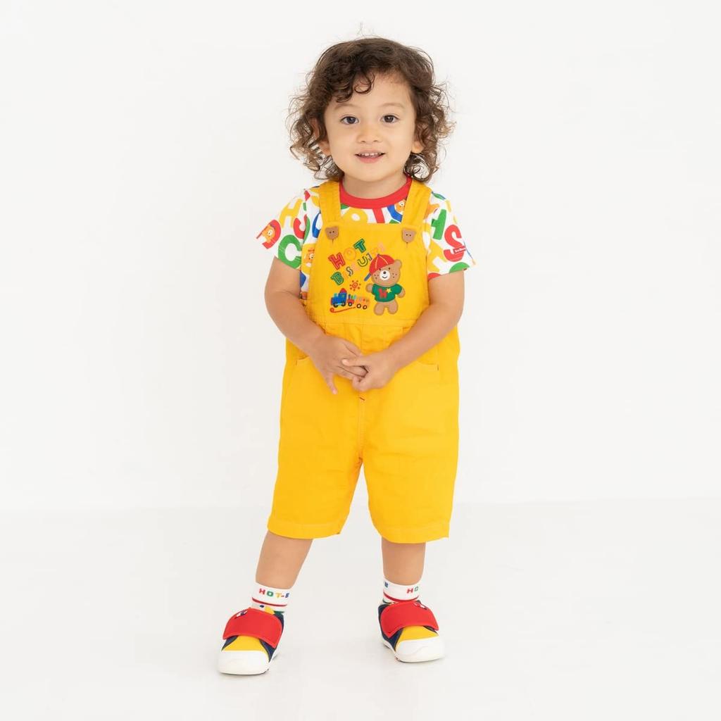 MIKIHOUSE HOT BISCUITS Boys and Size LL 6-Piece Overalls, Girls, Kids' Clothing, Yellow, (100-110cm), 72-3301-495